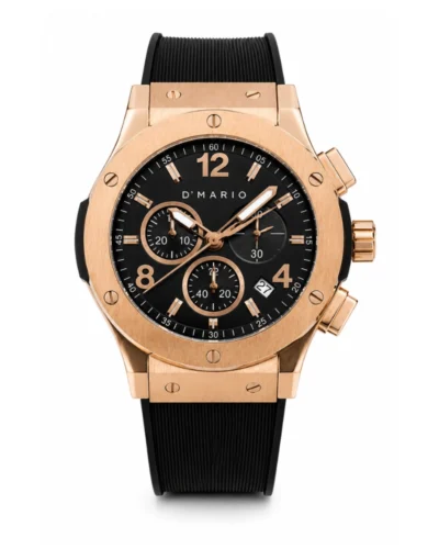Reloj D´mario Negro ORO ROSA KR4133D
