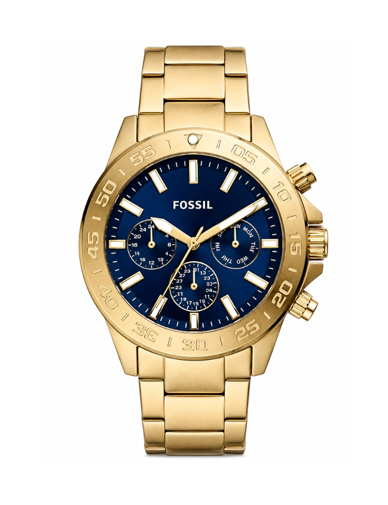 Reloj Fossil dorado fondo azul BQ2706