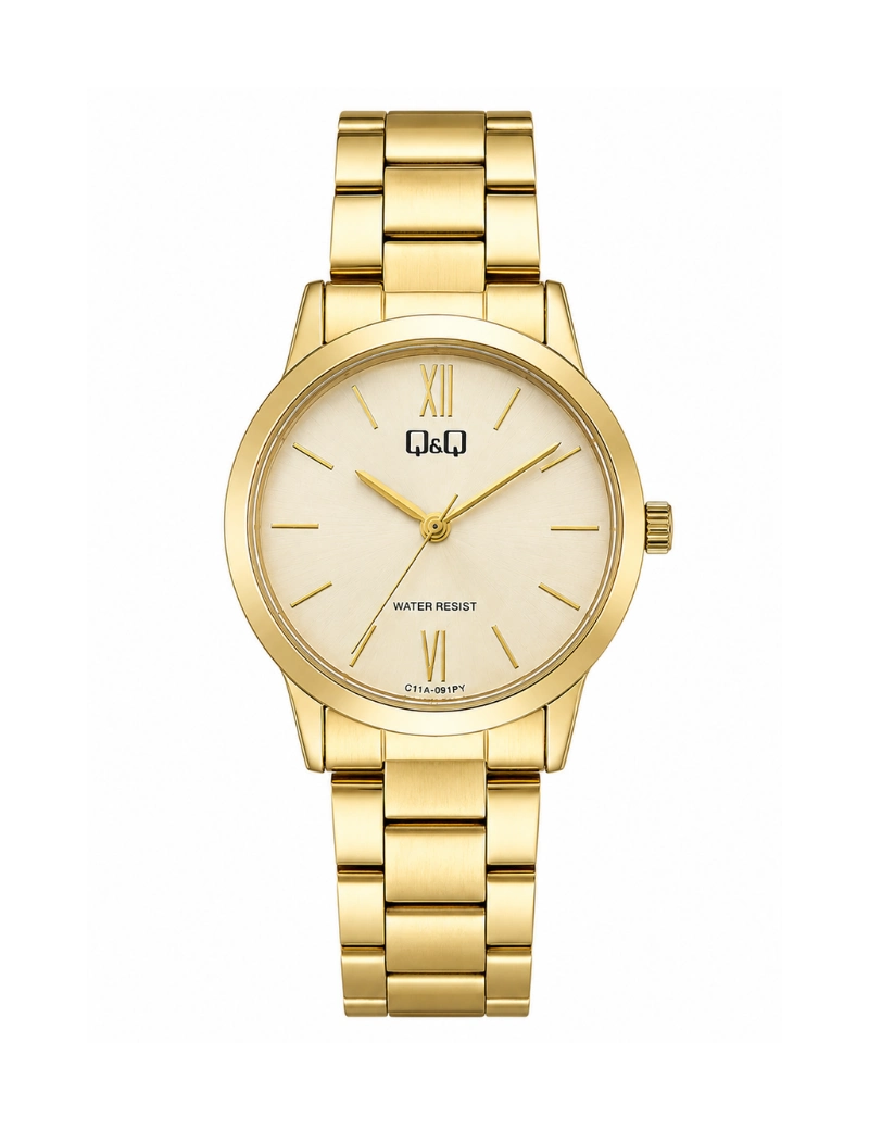 Reloj Q&Q dorado dama C11A031PY