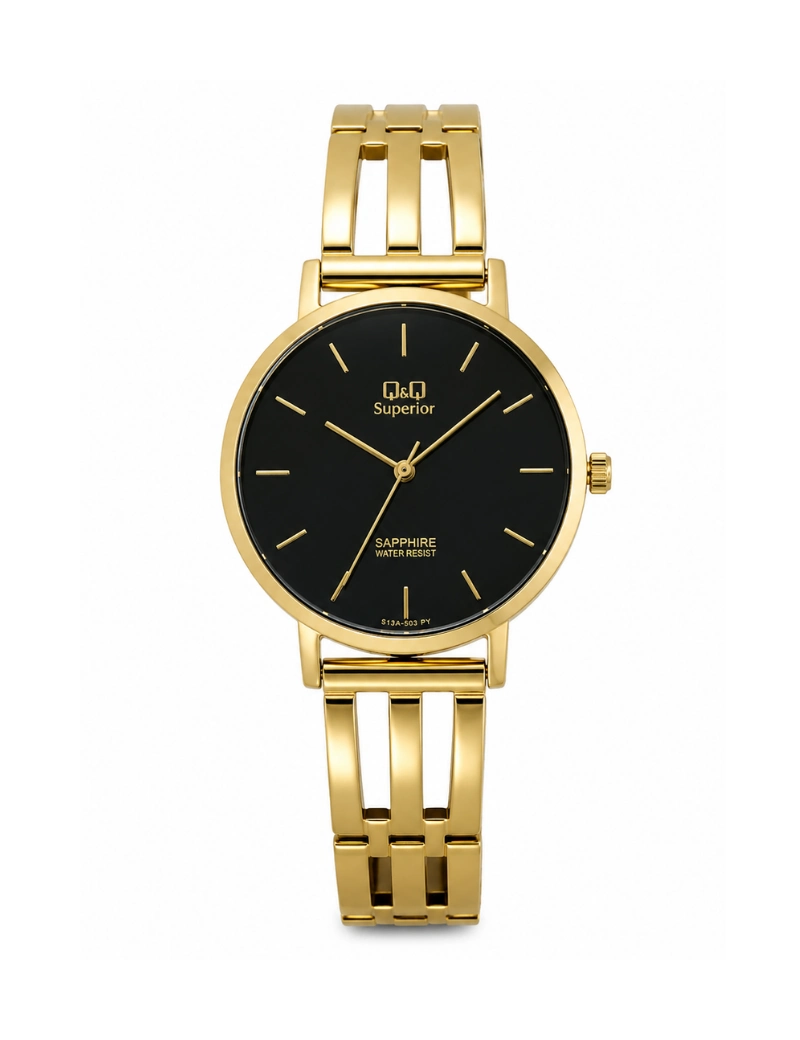 Reloj Q&Q esqueleto fondo negro S13A502PY