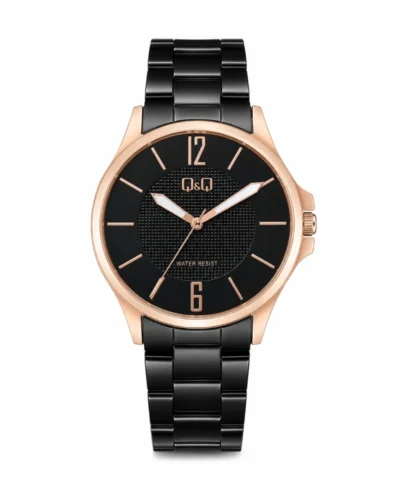Reloj Q&Q negro oro rosa QA06J412Y