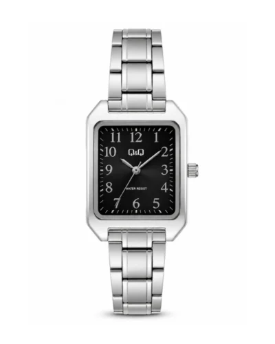 Reloj Q&Q plateado fondo negro C76A008PY