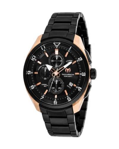 Reloj Technomarine negro oro rosa TM-318122
