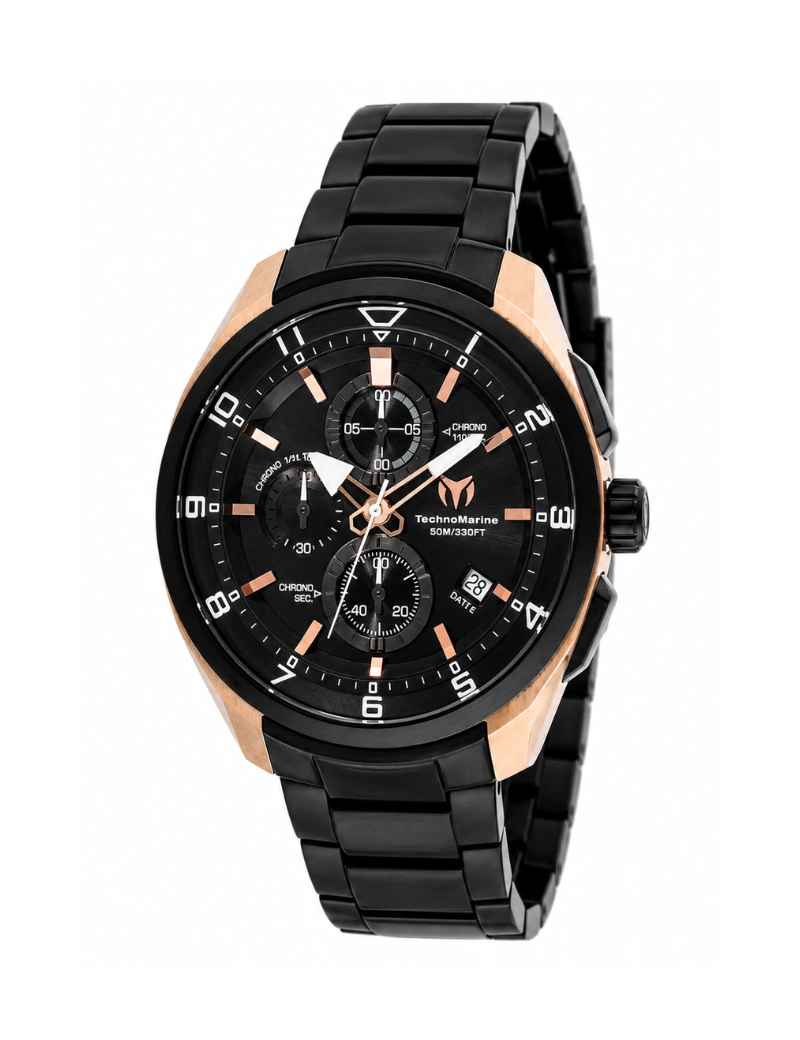 Reloj Technomarine negro oro rosa TM-318122
