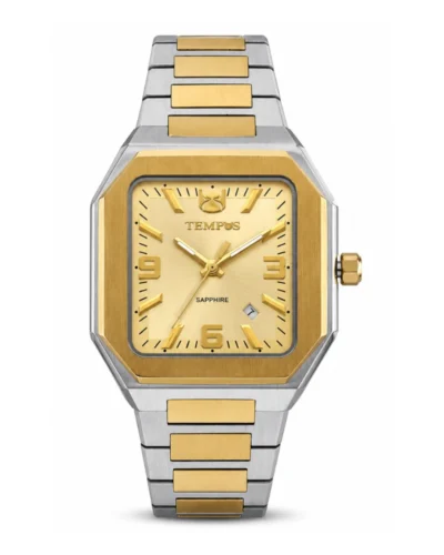 Reloj tempus cuadrado palo rosa t23014