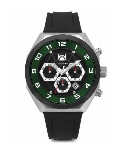 Reloj tempus deportivo negro verde 6083-3