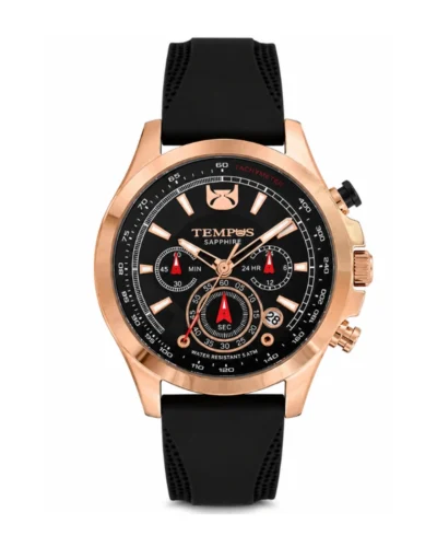 Reloj tempus negro oro rosa 1094g-4