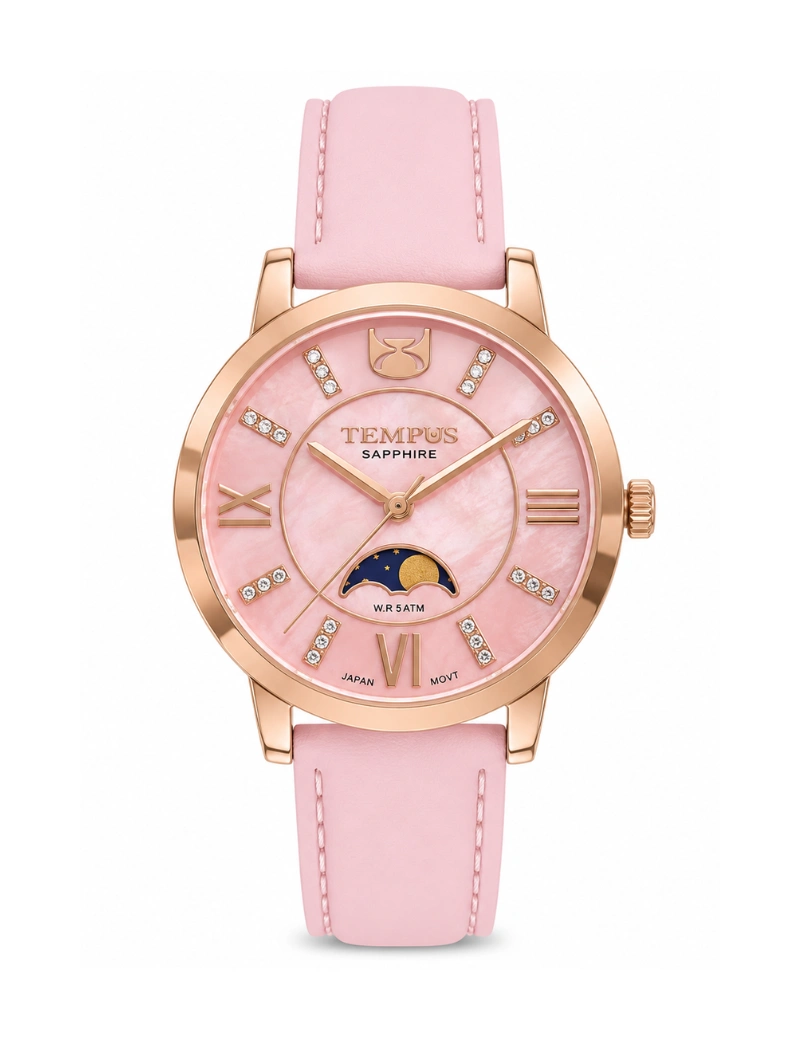 Reloj tempus palo rosa fase lunar 1078l