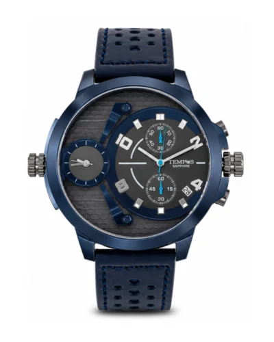 Reloj tempus pulso cuero azul t23011-3