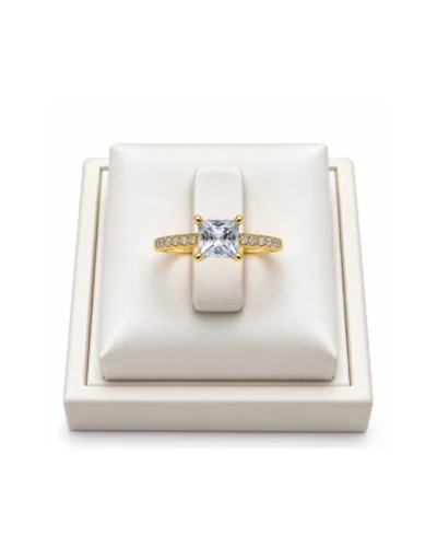 Anillos acero rodinado con piedra rectangular