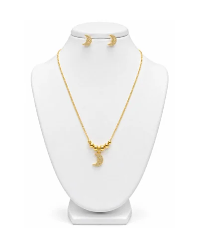 Combo de cadena + aretes en acero rodinado