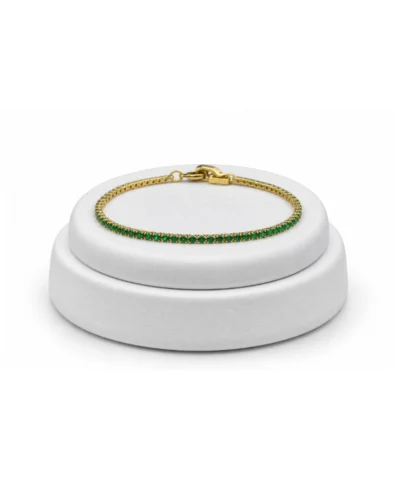 Pulsera acero rodinado verde con cierre