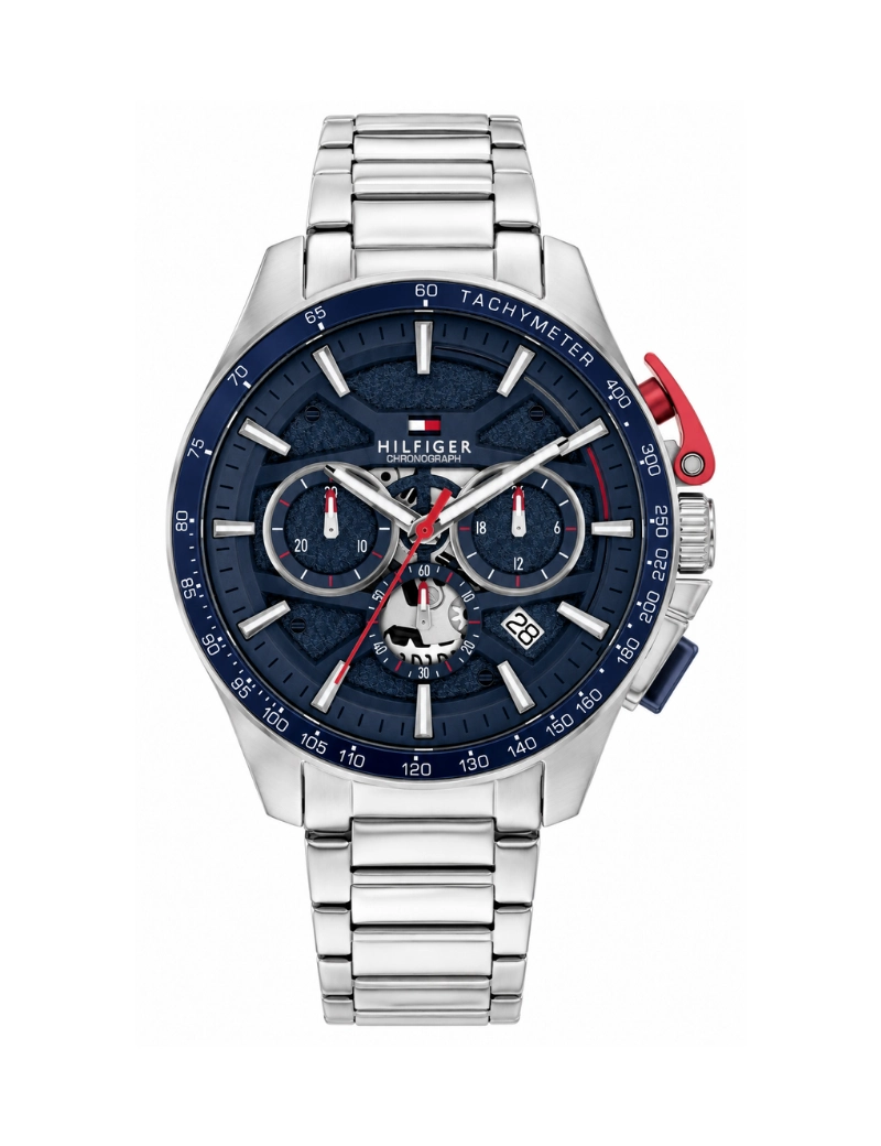 Reloj Tommy plateado fondo azul 1792261