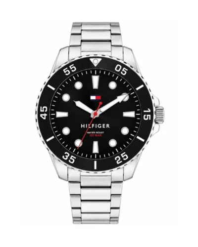 Reloj Tommy plateado fondo negro 1792203