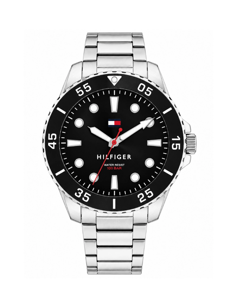 Reloj Tommy plateado fondo negro 1792203