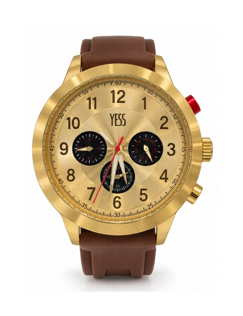 Reloj yess caballer cafe dorado EA9033G-05