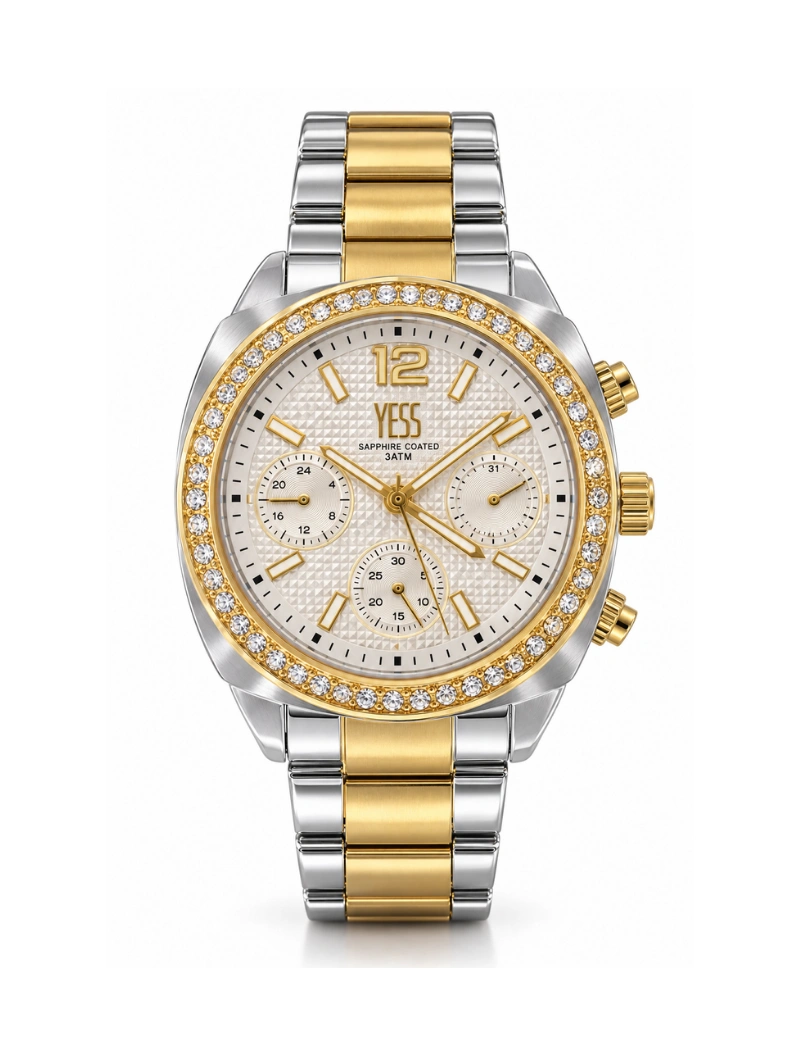 Reloj yess dama bicolor piedras SMT25051202
