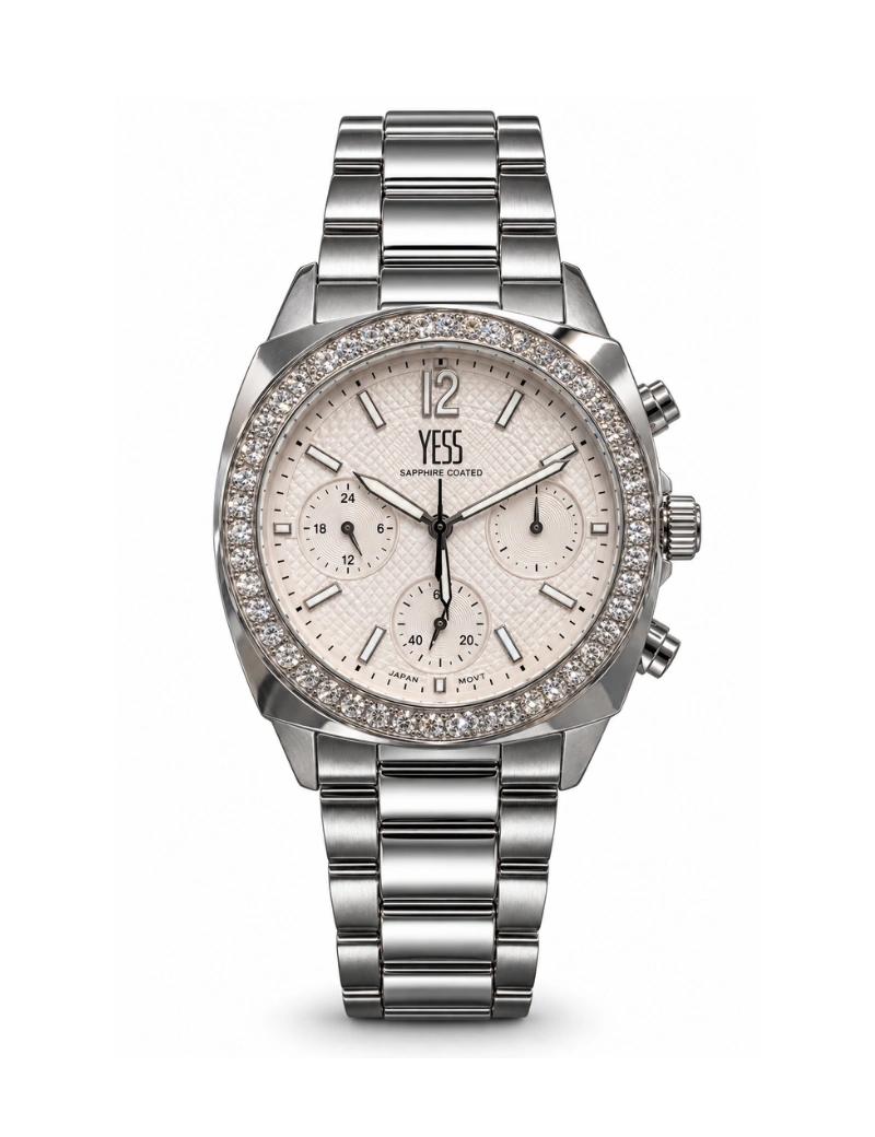 Reloj yess dama plateado piedras SMT25051201