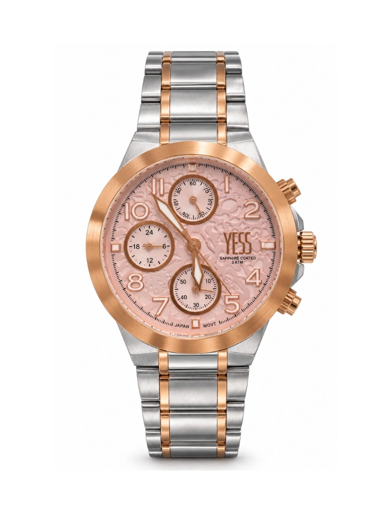 Reloj yess plateado oro rosa dama Y2410704