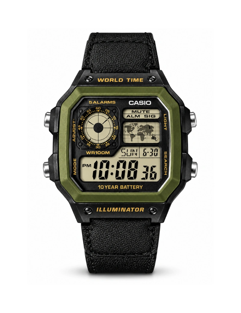 Reloj Casio AE-1200WHB-1BVDF negro verde digital