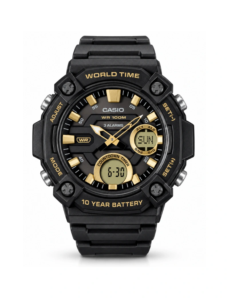 Reloj Casio AEQ-120W-9AVDF negro dorado