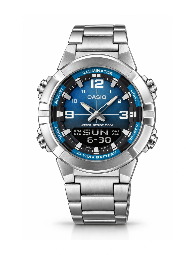 Reloj Casio AMW-870DA-2A2VDF acero fondo azul marino