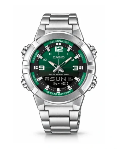 Reloj Casio AMW-870DA-3AVDF acero fondo verde