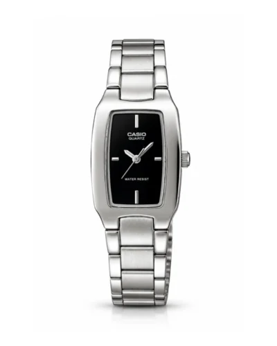 Reloj Casio LTP-1165A-1CDF plateado fondo negro
