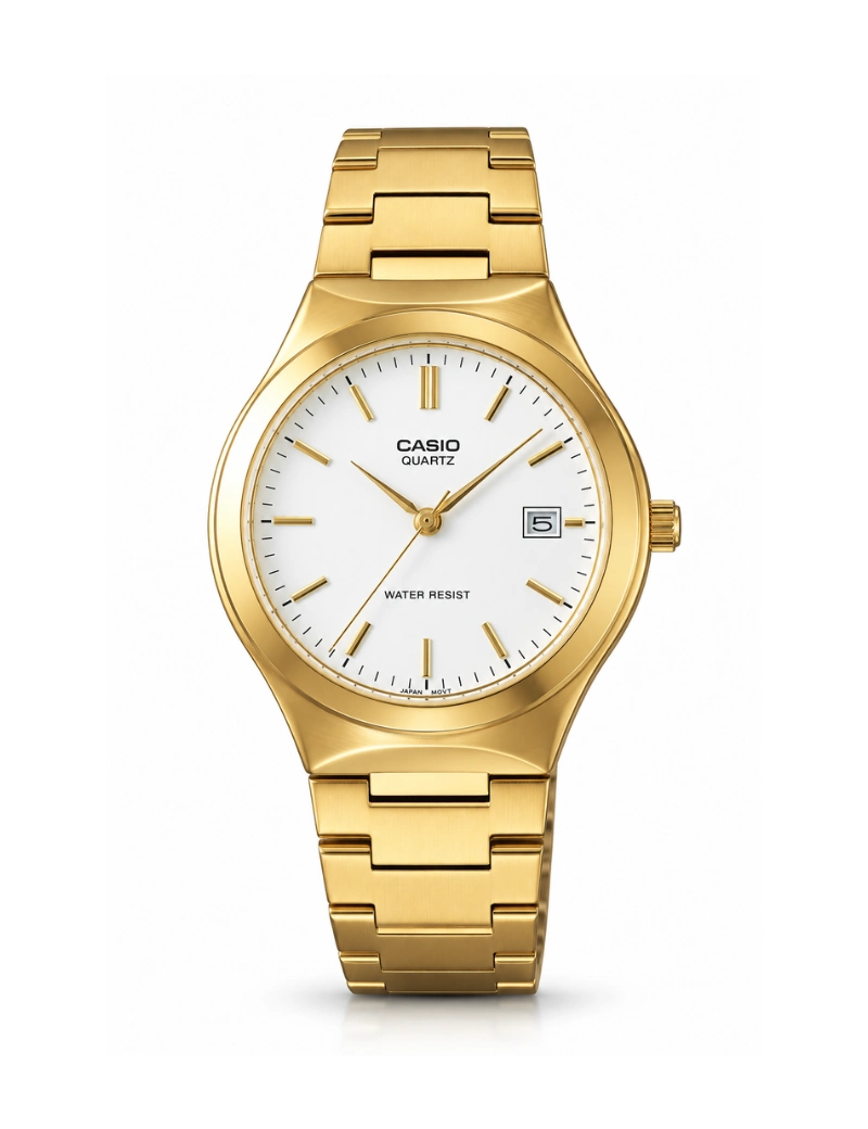 Reloj Casio LTP-1170N-7ARDF dorado fondo blanco