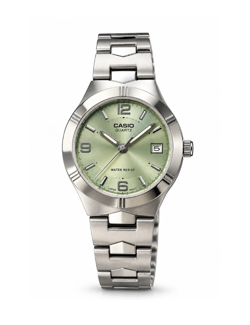 Reloj Casio LTP-1241D-3ADF de acero fondo verde