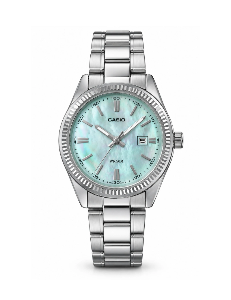 Reloj Casio LTP-1302DS-2AVDF de acero fondo azul
