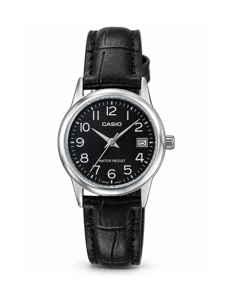 Reloj Casio LTP-V002L-1BUDF negro manilla de cuero