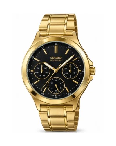 Reloj Casio LTP-V300G-1AUDF dorado fondo negro
