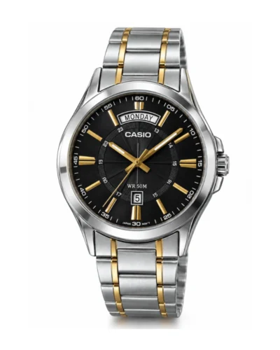 Reloj Casio MTP-1381G-1AVDF de acero bicolor fondo negro